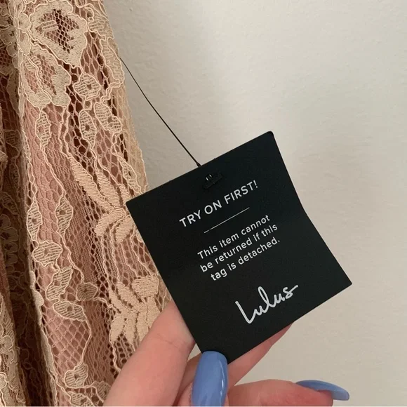 Lulu's Stolen Moments Dusty Pink Lace Split Maxi Dress - Picture 6 of 6